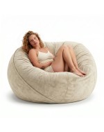 Frameless armchair (soft pouf) Cloud Medium Velor French Vanilly