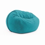 Soft pouf for home Cloud Small Velour Warm Sky
