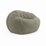 Soft pouf for home Cloud Small Velour Feather Gray