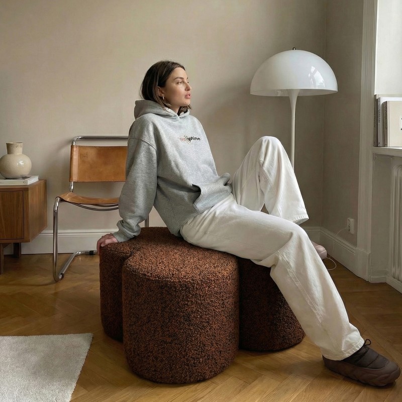 Designer pouf MAK BOUCLE BRICK