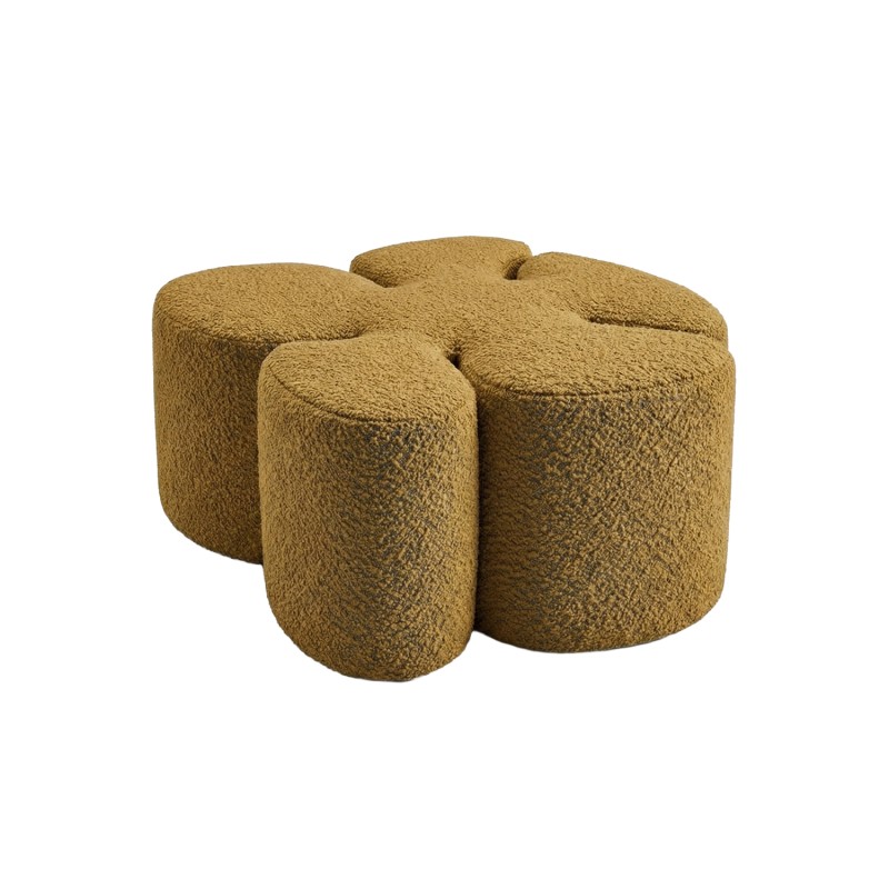Designer pouf MAK BOUCLE MOSTAZA