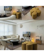 Designer pouf MAK BOUCLE MOSTAZA