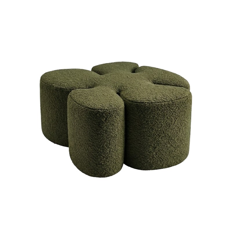 Designer pouf MAK BOUCLE OLIVE GREEN