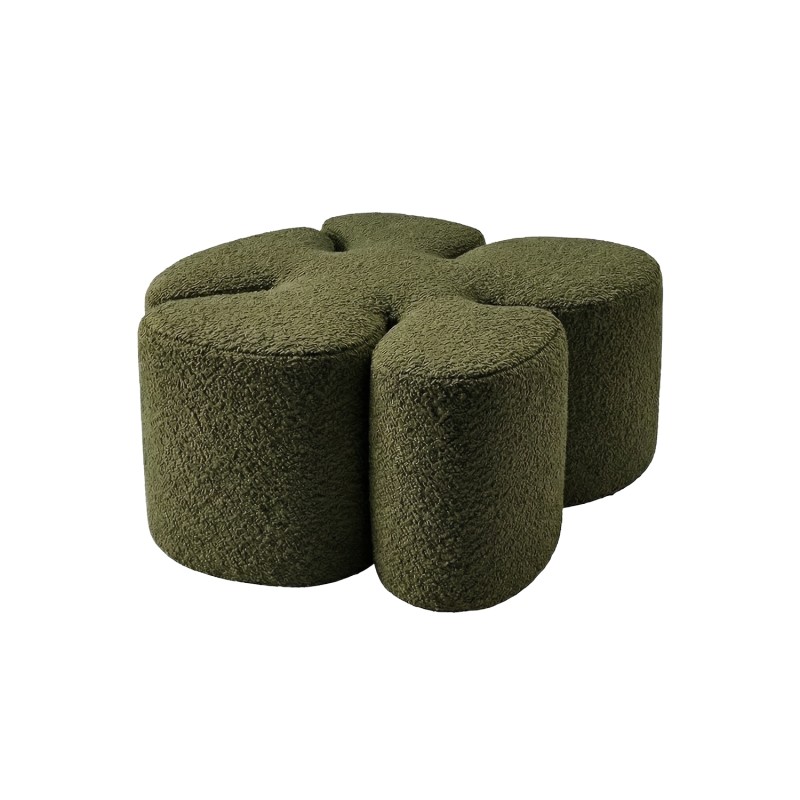 Designer pouf MAK BOUCLE OLIVE GREEN
