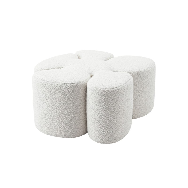 Designer pouf MAK BOUCLE WHITE