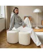 Designer pouf MAK BOUCLE WHITE