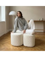 Designer pouf MAK BOUCLE WHITE