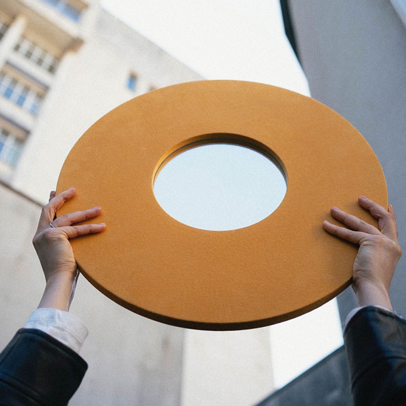 Textile mirror FORM 02 Mustard