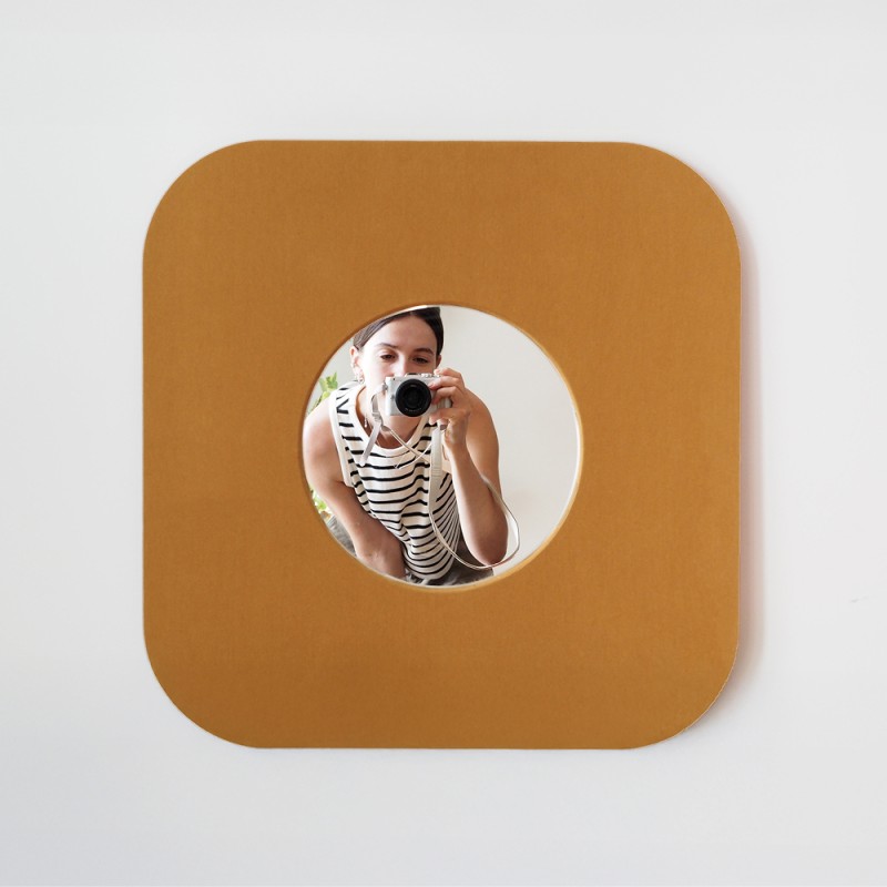 Textile mirror FORM 01 Mustard
