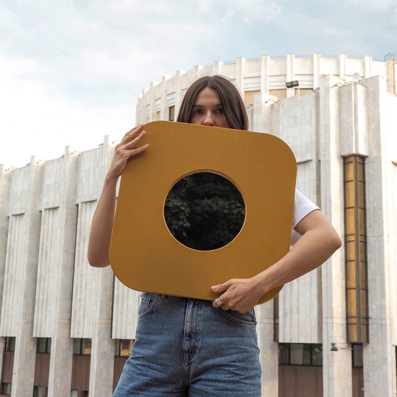Textile mirror FORM 01 Mustard