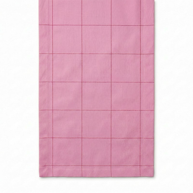 Meringue Check Runner Pink with red Check